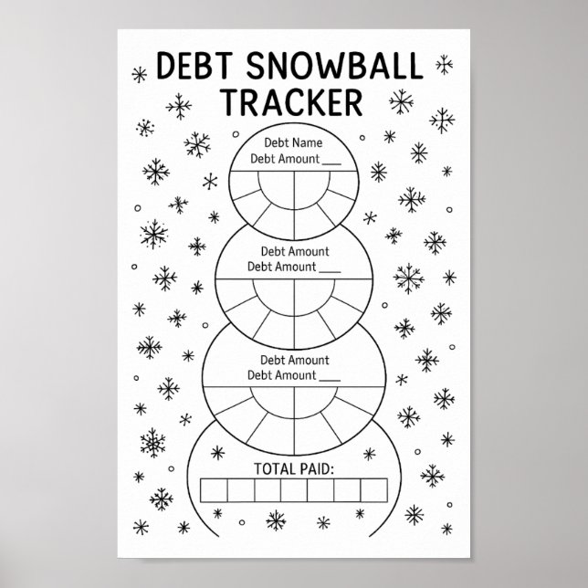 Finansiella skulder Snowball Tracker Poster (Framsidan)