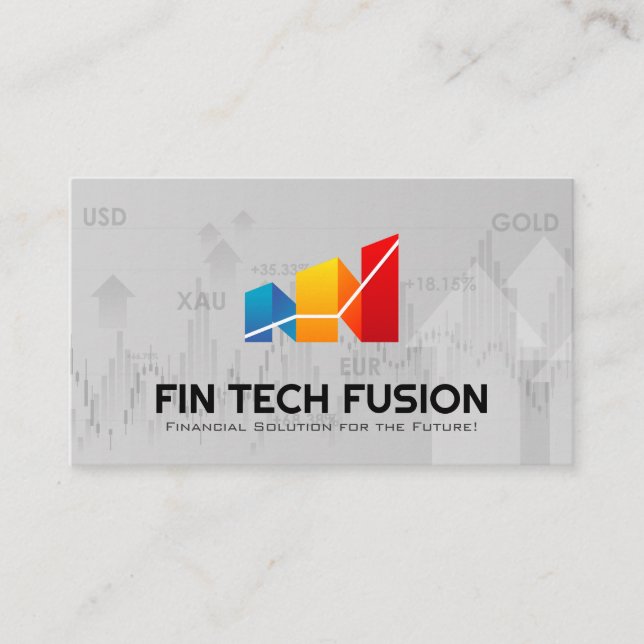 Finansiellt diagram | AI-teknik | Dataanalys Visitkort (Framsida)