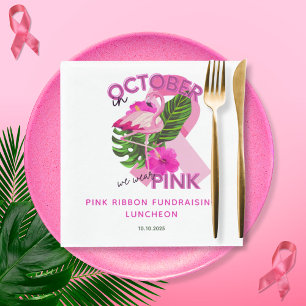 Finansiering av tropisk Rosa Flamingo Breast Cance Pappersservett