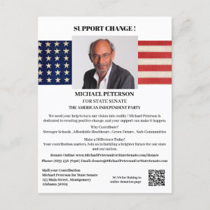 Finansiering Donation USA:s politiska Kampanj Vykort