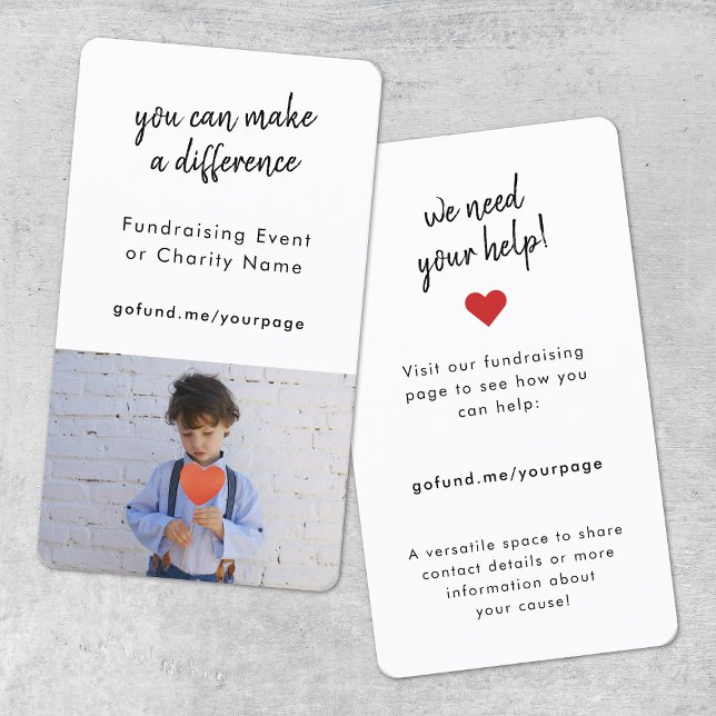 Finansiering | Välgörningshändelse Donerar nu foto Visitkort (Skapare uppladdad)