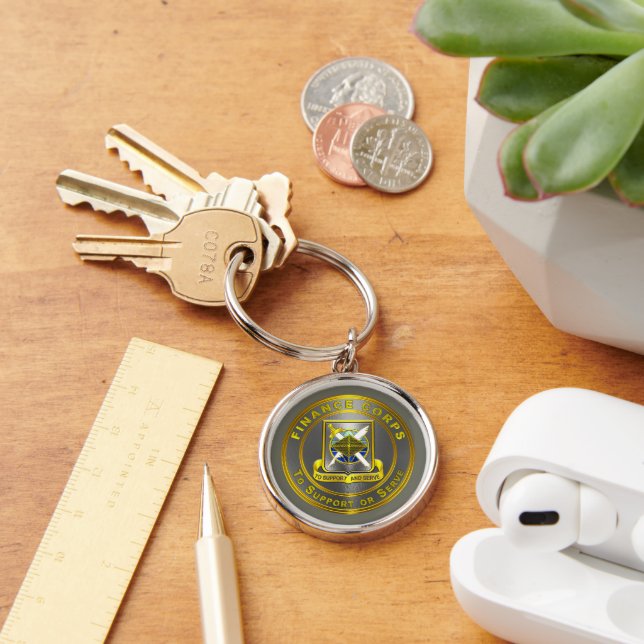 Finansieringskår Rund Silverfärgad Nyckelring (Skrivbord)
