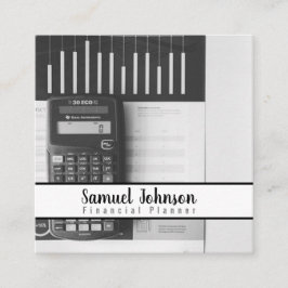 Finansieringsplaneraren för redovisning av förmöge fyrkantigt visitkort