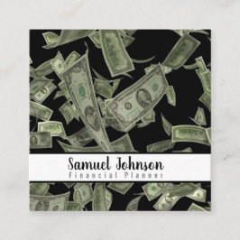 Finansieringsplaneraren för redovisning av förmöge fyrkantigt visitkort