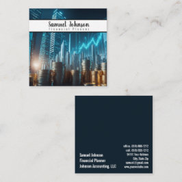 Finansieringsplaneraren för redovisning av förmöge fyrkantigt visitkort