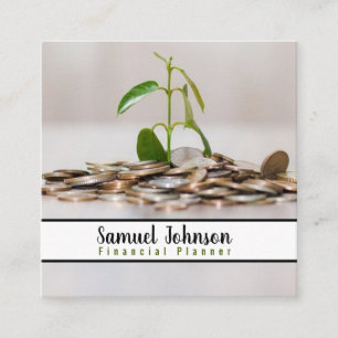 Finansieringsplaneraren för redovisning av förmöge fyrkantigt visitkort