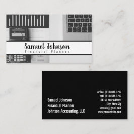 Finansieringsplaneraren för redovisning av förmöge visitkort