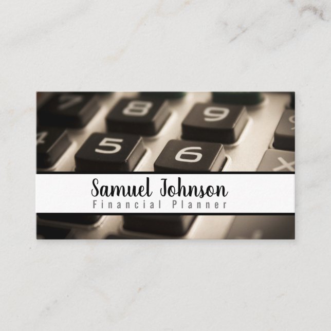 Finansieringsplaneraren för redovisning av förmöge visitkort (Framsida)