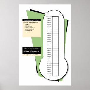 Finansieringstermometer inklusive datumkolumn poster