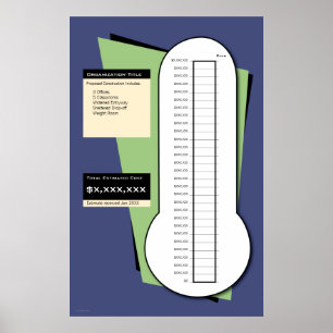 Finansieringstermometer inklusive datumkolumn poster