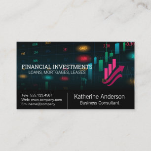 Finansmarknaden i lagrar Tillväxtdiagram Visitkort