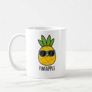 Finäpple Cute Coola Fruktananas Pun Kaffemugg