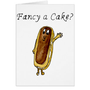 Finare a Cake Funny Chocolate Eclair Quirky Art Hälsningskort