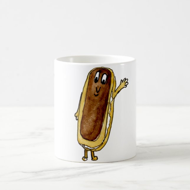 Finare a Cake Funny Chocolate Eclair Quirky Art Kaffemugg (Center)