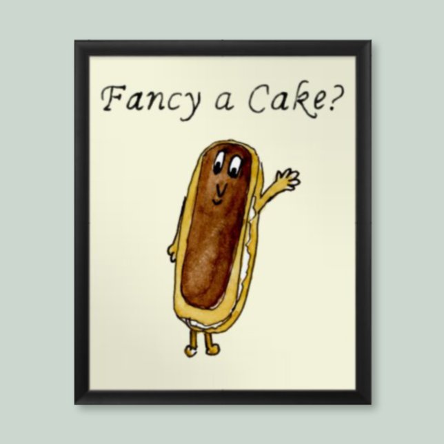 Finare a Cake Funny Chocolate Eclair Quirky Art Poster (Skapare uppladdad)