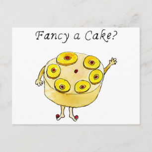 Finare a Cake Funny Pineapple Up Down Konstig Art Vykort
