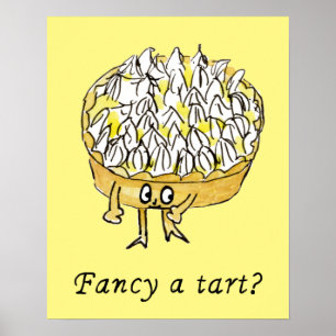 Finare a Tart Funny Quirky Lemon Meringue Paj Art Poster