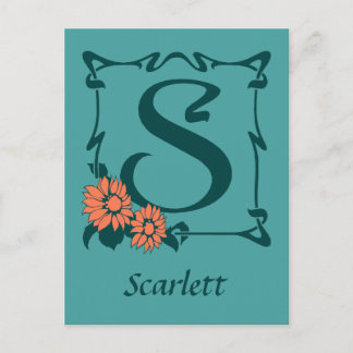 Finare art nouveau brev S Vykort