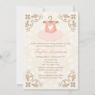 FINARE BALLERINA TUTU BABY SHOWER-INBJUDAN INBJUDNINGAR