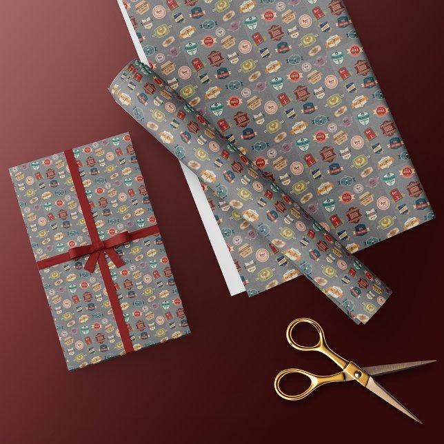 Finare Beer Labels Collage Presentpapper (Skapare uppladdad)