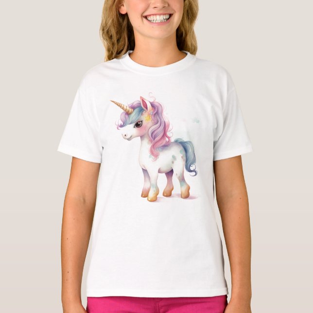 Finare Beval Unicorn, Girl Gift T Shirt (Framsida)