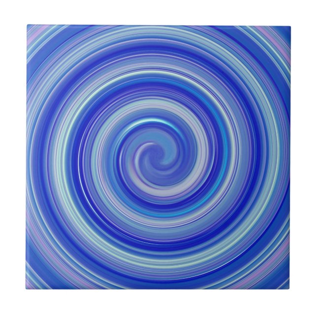 Finare blå spiral kakelplatta (Framsidan)
