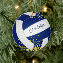 finare blå volleyball med guld-stjärnor