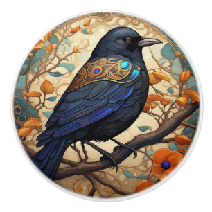 Finare Black Bird i Art nouveau Art Deco stil Knopp