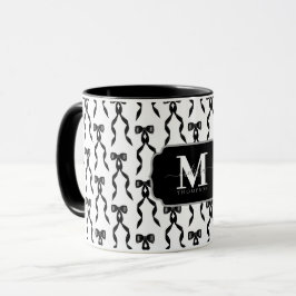 Finare Black Bow Monogrammed Mugg