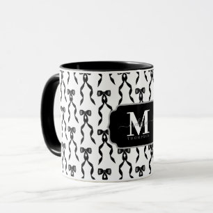 Finare Black Bow Monogrammed Mugg