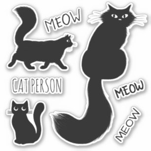 Finare Black Kattunge Ställ in pet Cats Vinyl St Klistermärken