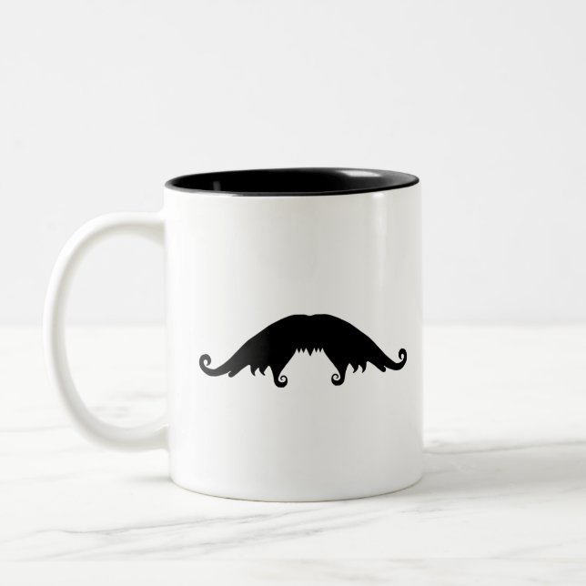 Finare Black Mustache Two-Tone Coffee Mugg (Vänster)