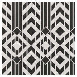 Finare Black & White Chevron Rand Geometric Tyg