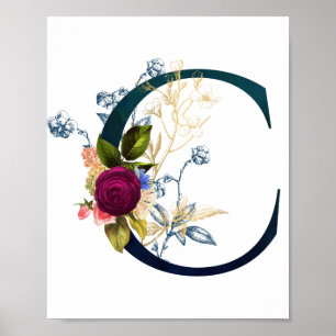 Finare Blommigt Brev "C" Poster