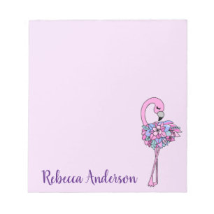 Finare Blommigt Flamingo Anteckningsblock