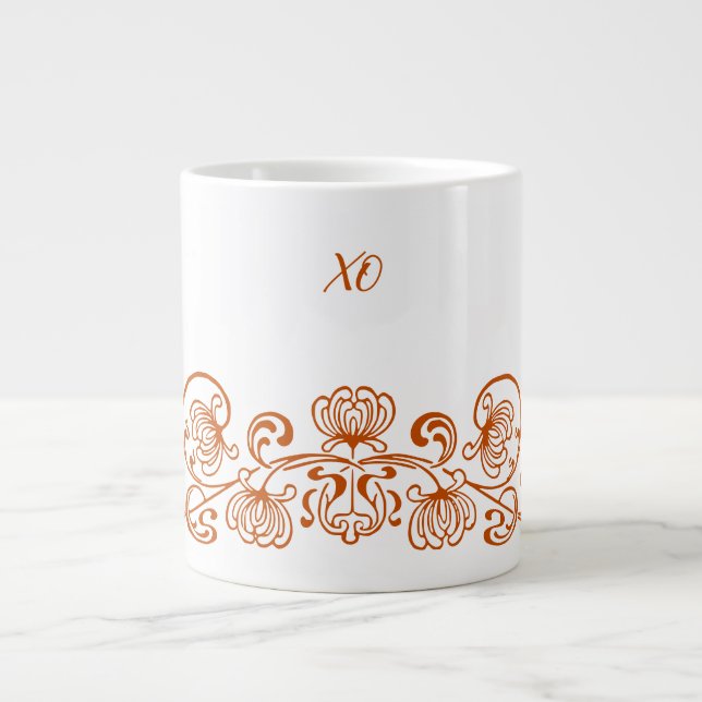 Finare Blommigt Giant Coffee Mugg Jumbo Mugg (Framsidan)