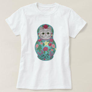 Finare Blommigt Meowtreshka T-Shirt