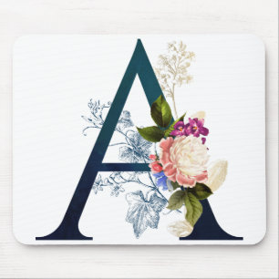 Finare Blommigt Monogram Brev A Musmatta
