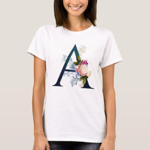 Finare Blommigt Monogram Brev A T Shirt