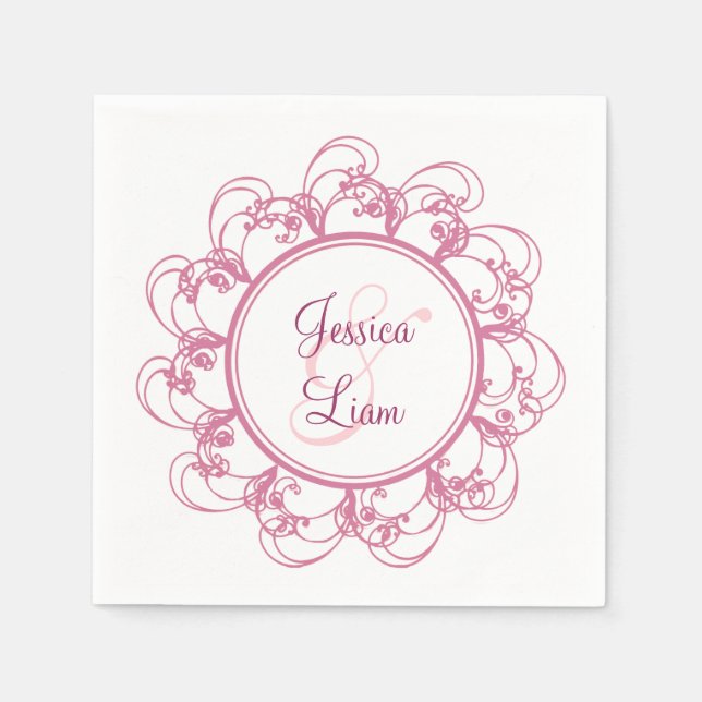 Finare Blommigt Napkin Pappersservett (Framsidan)