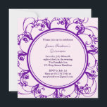 Finare Blommigt Quinceanera Inbjudan (lila)<br><div class="desc">blommigten i finare snurrar runt den här inbjudan. Det kan lätt anpassas efter vilken ålder som helst. Det visas på den grundläggande pappra,  men jag rekommenderar att man väger och strukturer de linna pappra.</div>