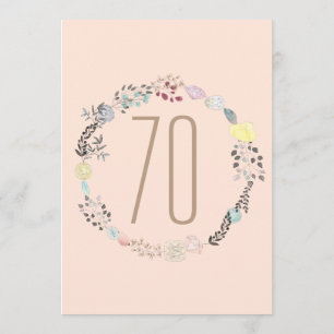 Finare Blommor och diamanter 70:e födelsedagen Inbjudningar