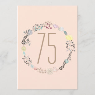 Finare blommor och diamanter 75:e födelsedagen inbjudningar