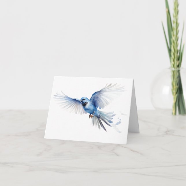 Finare Blue Bird Flies BLANK Kort (Framsida)