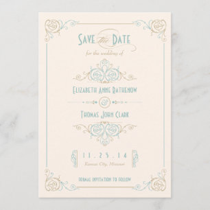 Finare Blue & Bronze Art Deco Spara datum Datumet