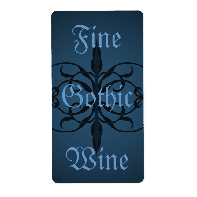 Finare Blue Gothic Long flaska kan anpassa sig Fraktsedel (Framsidan)