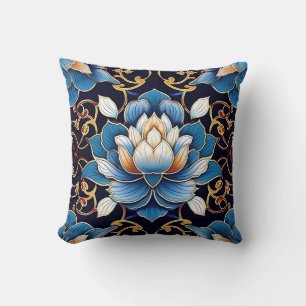 Finare Blue Lotus Tile Mönster Kudde