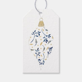Finare Blue och Guld Ornament Presentetikett