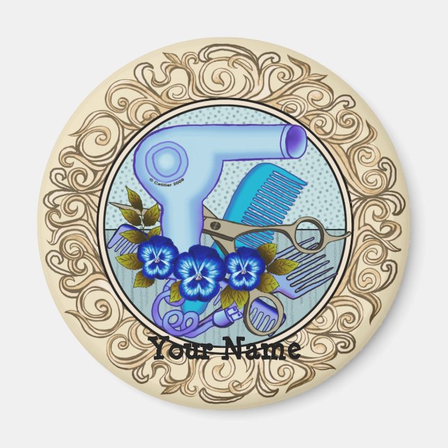 Finare Blue Pansy Beautician Magnet (Framsidan)