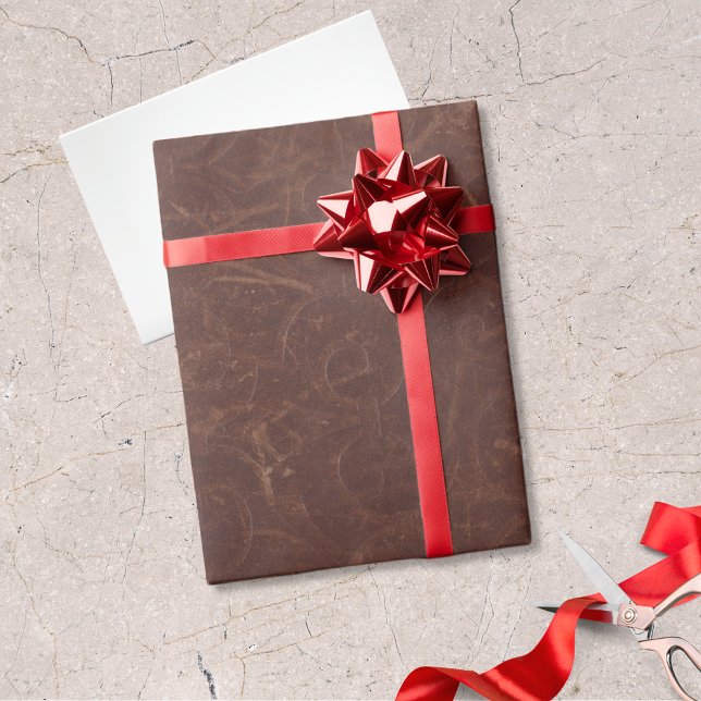 Finare Brown Swirl Faux Leather Presentpapper (Skapare uppladdad)